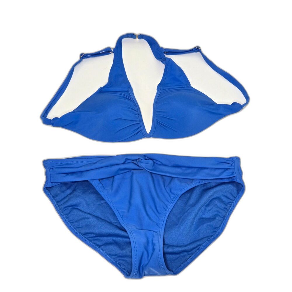 Island Escape Royal Blue Halter Bikini Set 2pc | Women's Size 12 Swim Suit